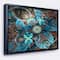 Designart - Fractal Blue Flowers - Floral Art Framed Canvas Print